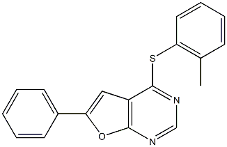 2-methylphenyl 6-phenylfuro[2,3-d]pyrimidin-4-yl sulfide 结构式