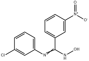 (Z)-N-(3-chlorophenyl)-N'-hydroxy-3-nitrobenzene-1-carboximidamide 结构式