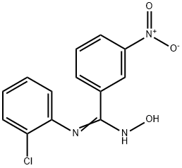 (Z)-N-(2-chlorophenyl)-N'-hydroxy-3-nitrobenzene-1-carboximidamide 结构式