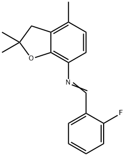 (1E)-1-(2-fluorophenyl)-N-(2,2,4-trimethyl-2,3-dihydro-1-benzofuran-7-yl)methanimine 结构式