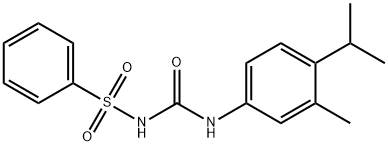 1-(benzenesulfonyl)-3-[3-methyl-4-(propan-2-yl)phenyl]urea 结构式