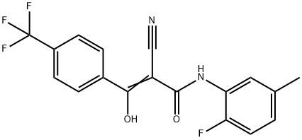 (2Z)-2-cyano-N-(2-fluoro-5-methylphenyl)-3-hydroxy-3-[4-(trifluoromethyl)phenyl]prop-2-enamide 结构式