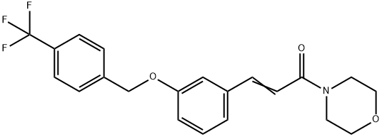 (2E)-1-(morpholin-4-yl)-3-(3-{[4-(trifluoromethyl)phenyl]methoxy}phenyl)prop-2-en-1-one 结构式