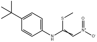 4-(tert-butyl)-N-[(Z)-1-(methylsulfanyl)-2-nitroethenyl]aniline 结构式