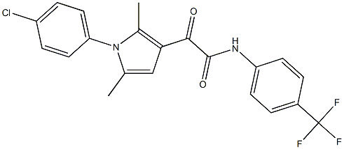 2-[1-(4-chlorophenyl)-2,5-dimethyl-1H-pyrrol-3-yl]-2-oxo-N-[4-(trifluoromethyl)phenyl]acetamide 结构式