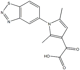 2-[1-(1,2,3-benzothiadiazol-5-yl)-2,5-dimethyl-1H-pyrrol-3-yl]-2-oxoacetic acid 结构式