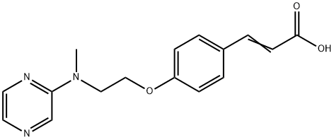 (2E)-3-(4-{2-[methyl(pyrazin-2-yl)amino]ethoxy}phenyl)prop-2-enoic acid 结构式