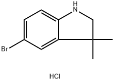 5‐bromo‐3,3‐dimethyl‐2,3‐dihydro‐1h‐indole hydrochloride 结构式