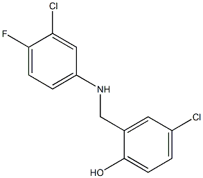 4-chloro-2-{[(3-chloro-4-fluorophenyl)amino]methyl}phenol 结构式