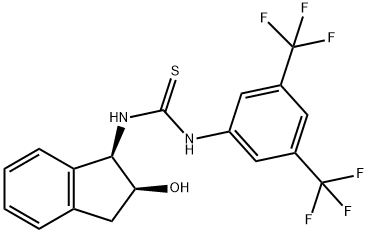 N-[3,5-双(三氟甲基)苯基]-N'-[(1R,2S)-2,3-二氢-2-羟基-1H-茚-1-基]硫脲 结构式