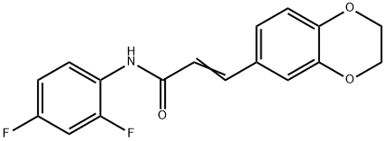 (2E)-N-(2,4-difluorophenyl)-3-(2,3-dihydro-1,4-benzodioxin-6-yl)prop-2-enamide 结构式