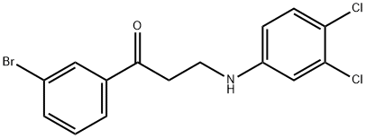 1-(3-bromophenyl)-3-[(3,4-dichlorophenyl)amino]propan-1-one 结构式