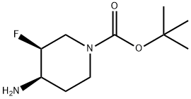 (3S,4R)-N-BOC-3-氟-4-胺基哌啶 结构式