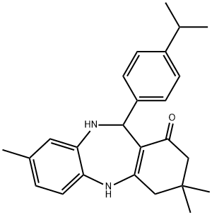 11-(4-异丙基苯基)-3,3,8-三甲基-2,3,4,5,10,11-六氢-1H-二苯[B,E][1,4]二氮杂卓-1-酮 结构式