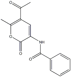 N-(5-Acetyl-6-methyl-2-oxo-2H-pyran-3-yl)benzamide 结构式