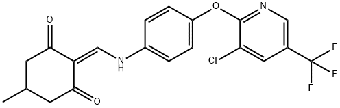 2-(((4-(3-Chloro-5-(trifluoromethyl)(2-pyridyloxy))phenyl)amino)methylene)-5-methylcyclohexane-1,3-dione 结构式