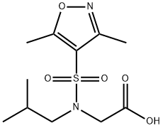 N-(((3,5-二甲基异噁唑-4-基)磺酰基)-N-异丁基甘氨酸 结构式