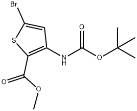 5-溴-3-((叔丁氧基羰基)氨基)噻吩-2-羧酸甲酯 结构式