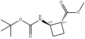 methyl (1R,2R)-2-{[(tert-butoxy)carbonyl]amino}cyclobutane-1-carboxylate,-rel- 结构式