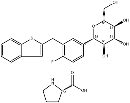 伊格列净L-脯氨酸 结构式