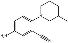 5-amino-2-(3-methylpiperidin-1-yl)benzonitrile 结构式