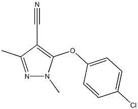 5-(4-chlorophenoxy)-1,3-dimethyl-1H-pyrazole-4-carbonitrile 结构式