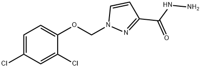 1-((2,4-二氯苯氧基)甲基)-1H-吡唑-3-碳酰肼 结构式