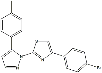 4-(4-bromophenyl)-2-[5-(4-methylphenyl)-1H-pyrazol-1-yl]-1,3-thiazole 结构式