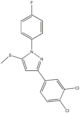 3-(3,4-dichlorophenyl)-1-(4-fluorophenyl)-5-(methylsulfanyl)-1H-pyrazole 结构式