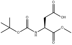 N-叔丁氧羰基-L-天门冬氨酸 1-甲酯 结构式