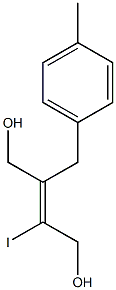 (2Z)-2-iodo-3-[(4-methylphenyl)methyl]but-2-ene-1,4-diol 结构式