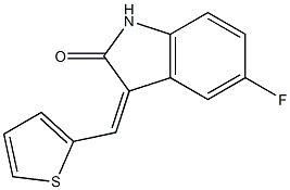(3Z)-5-fluoro-3-[(thiophen-2-yl)methylidene]-2,3-dihydro-1H-indol-2-one 结构式