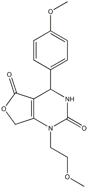 1-(2-methoxyethyl)-4-(4-methoxyphenyl)-4,7-dihydrofuro[3,4-d]pyrimidine-2,5(1H,3H)-dione 结构式