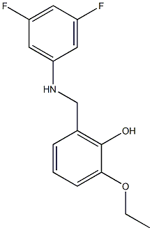 2-{[(3,5-difluorophenyl)amino]methyl}-6-ethoxyphenol 结构式