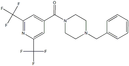 (4-benzylpiperazino)[2,6-bis(trifluoromethyl)-4-pyridinyl]methanone 结构式
