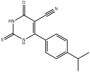 4-oxo-6-[4-(propan-2-yl)phenyl]-2-sulfanylidene-1,2,3,4-tetrahydropyrimidine-5-carbonitrile 结构式