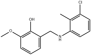 2-{[(3-chloro-2-methylphenyl)amino]methyl}-6-methoxyphenol 结构式