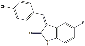 (3Z)-3-[(4-chlorophenyl)methylidene]-5-fluoro-2,3-dihydro-1H-indol-2-one 结构式