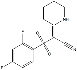 (2E)-[(2,4-difluorophenyl)sulfonyl](piperidin-2-ylidene)acetonitrile 结构式