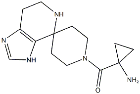 1-({3,5,6,7-tetrahydrospiro[imidazo[4,5-c]pyridine-4,4'-piperidin]-1'-yl}carbonyl)cyclopropan-1-amine 结构式