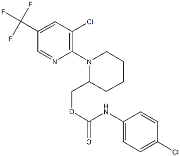{1-[3-chloro-5-(trifluoromethyl)pyridin-2-yl]piperidin-2-yl}methyl N-(4-chlorophenyl)carbamate 结构式
