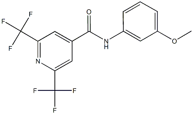 N-(3-methoxyphenyl)-2,6-bis(trifluoromethyl)isonicotinamide 结构式