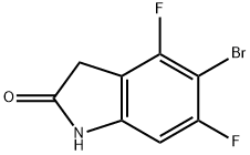 5‐bromo‐4,6‐difluoro‐2,3‐dihydro‐1H‐indol‐2‐one 结构式