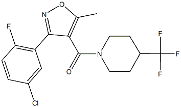 [3-(5-chloro-2-fluorophenyl)-5-methyl-4-isoxazolyl][4-(trifluoromethyl)piperidino]methanone 结构式