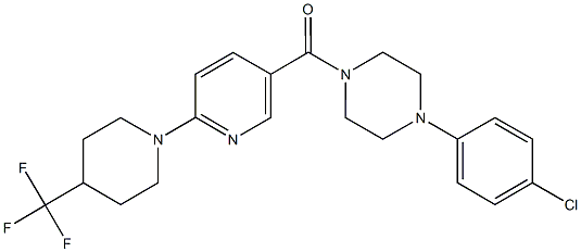 [4-(4-chlorophenyl)piperazino]{6-[4-(trifluoromethyl)piperidino]-3-pyridinyl}methanone 结构式