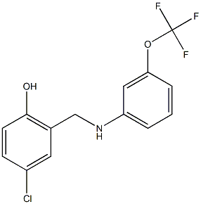4-chloro-2-({[3-(trifluoromethoxy)phenyl]amino}methyl)phenol 结构式