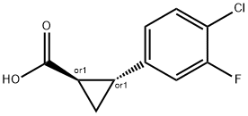 (1R,2R)-rel-2-(4-chloro-3-fluorophenyl)cyclopropane-1-carboxylic acid 结构式