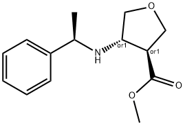 rel-methyl (3S,4S)-4-{[(1R)-1-phenylethyl]amino}oxolane-3-carboxylate 结构式