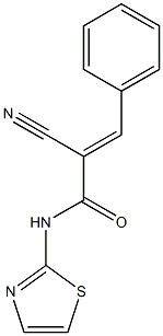 (2E)-2-cyano-3-phenyl-N-1,3-thiazol-2-ylacrylamide 结构式
