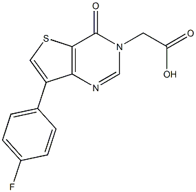 [7-(4-fluorophenyl)-4-oxothieno[3,2-d]pyrimidin-3(4H)-yl]acetic acid 结构式